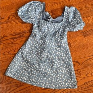 Charming Blue Floral Junior Dress